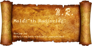 Meláth Radiszló névjegykártya